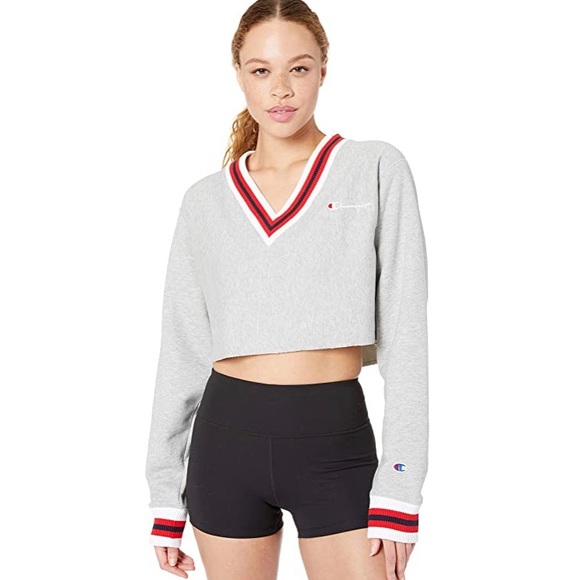Champion Vneck Reverse Weave Cropped 